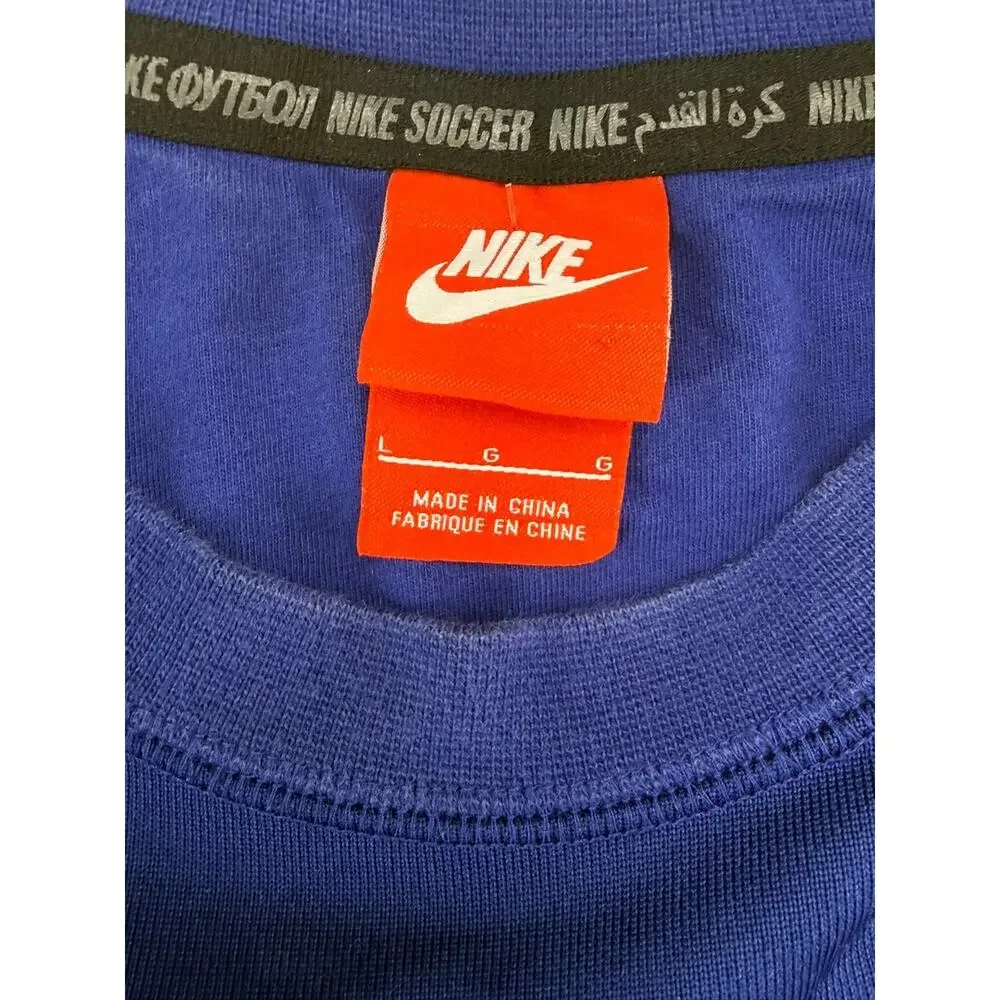 Nike F.C. Men's Large Blue Crewneck Sweatshirt Football Soccer Style 687933-455